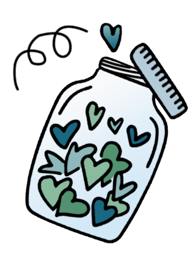 Junge Frau mit rotem Haar, die eine Kamera im Freien hält und lächelt.